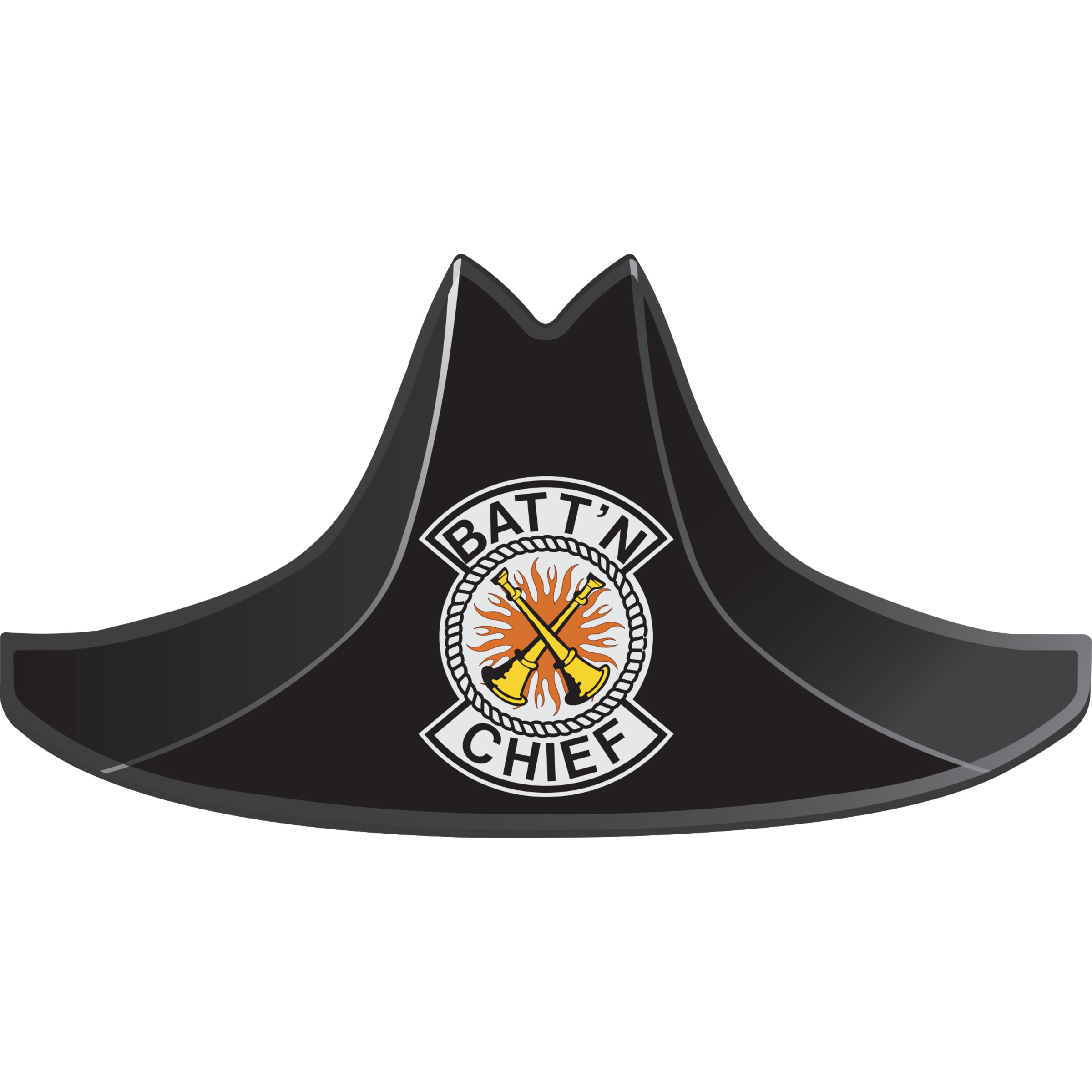 Two Crossed Trumpets w/ Batt'N Chief, Black Plate